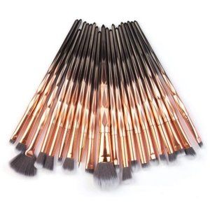 New 20pcs Diamond Makeup Brush Set Gold & Black